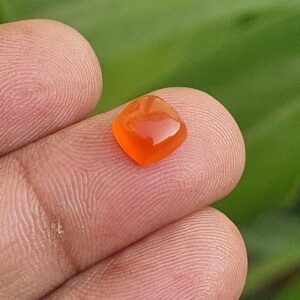 Natural Carnelian Cabochon: 5mm Cushion Cut Loose Gemstone
