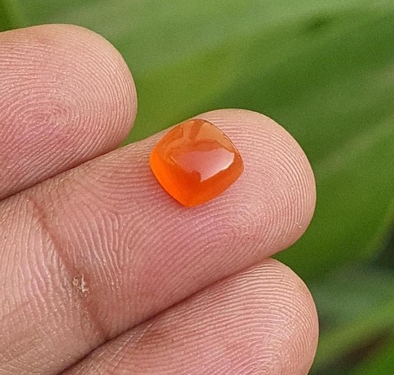 Natural Carnelian Cabochon: 5mm Cushion Cut Loose Gemstone
