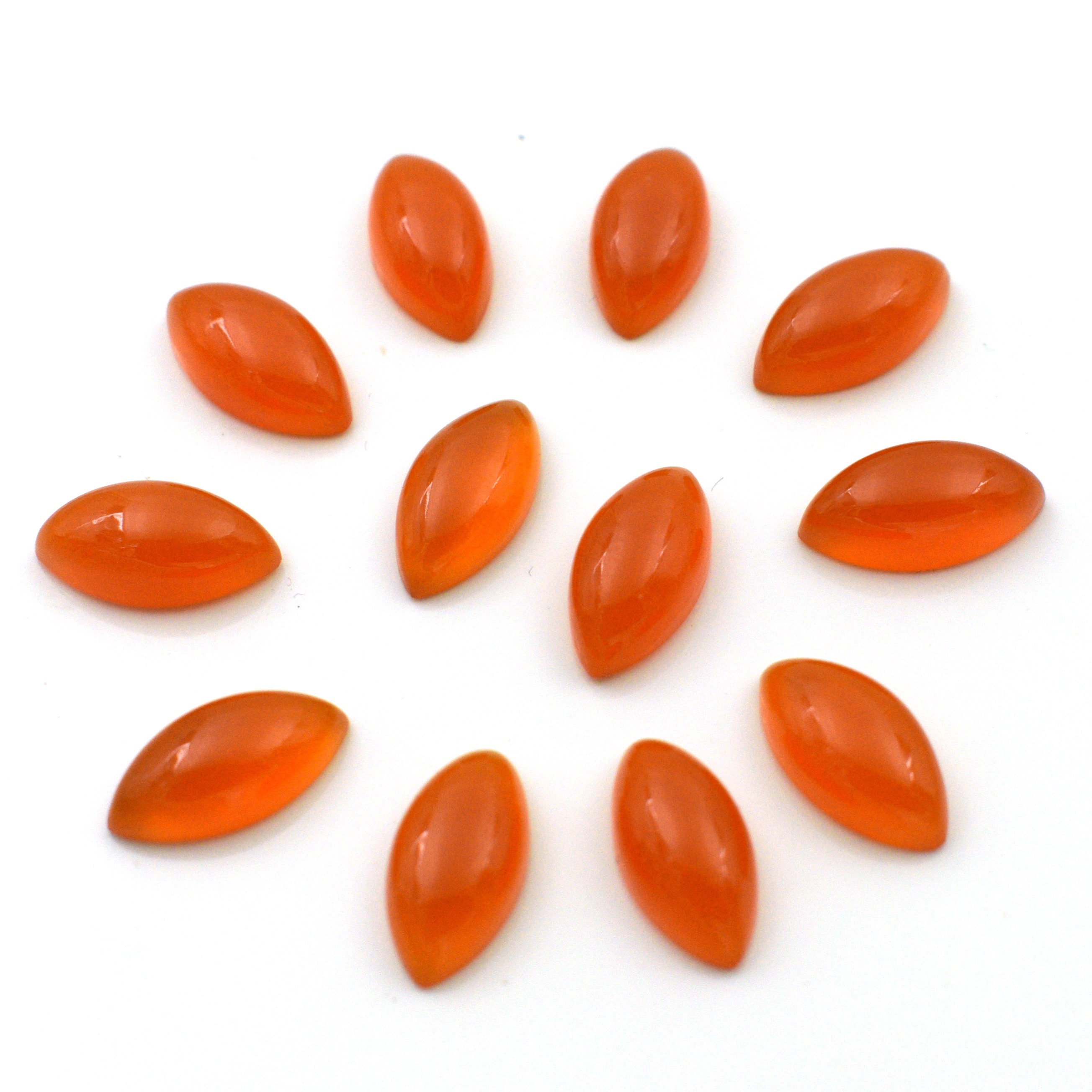 Natural Carnelian Smooth Marquise Shape Calibrated Flatback Polished Wholesale Gemstone For Jewelry Making All Sizes Available