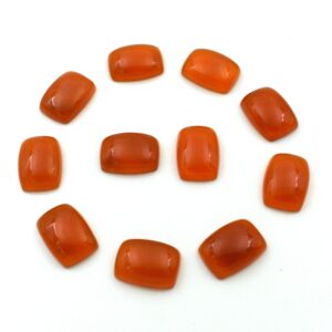 Rectangle Orange Carnelian Cabochon Lot, Polished Gemstones (3x5 MM To 20x30 MM)