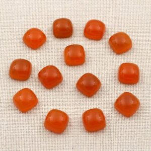 Orange Carnelian Square Stone, All Sizes Available 3mm-25mm, AAA+ Quality Natural Carnelian Cabochon for Ring and Pendant, Wholesale Prices