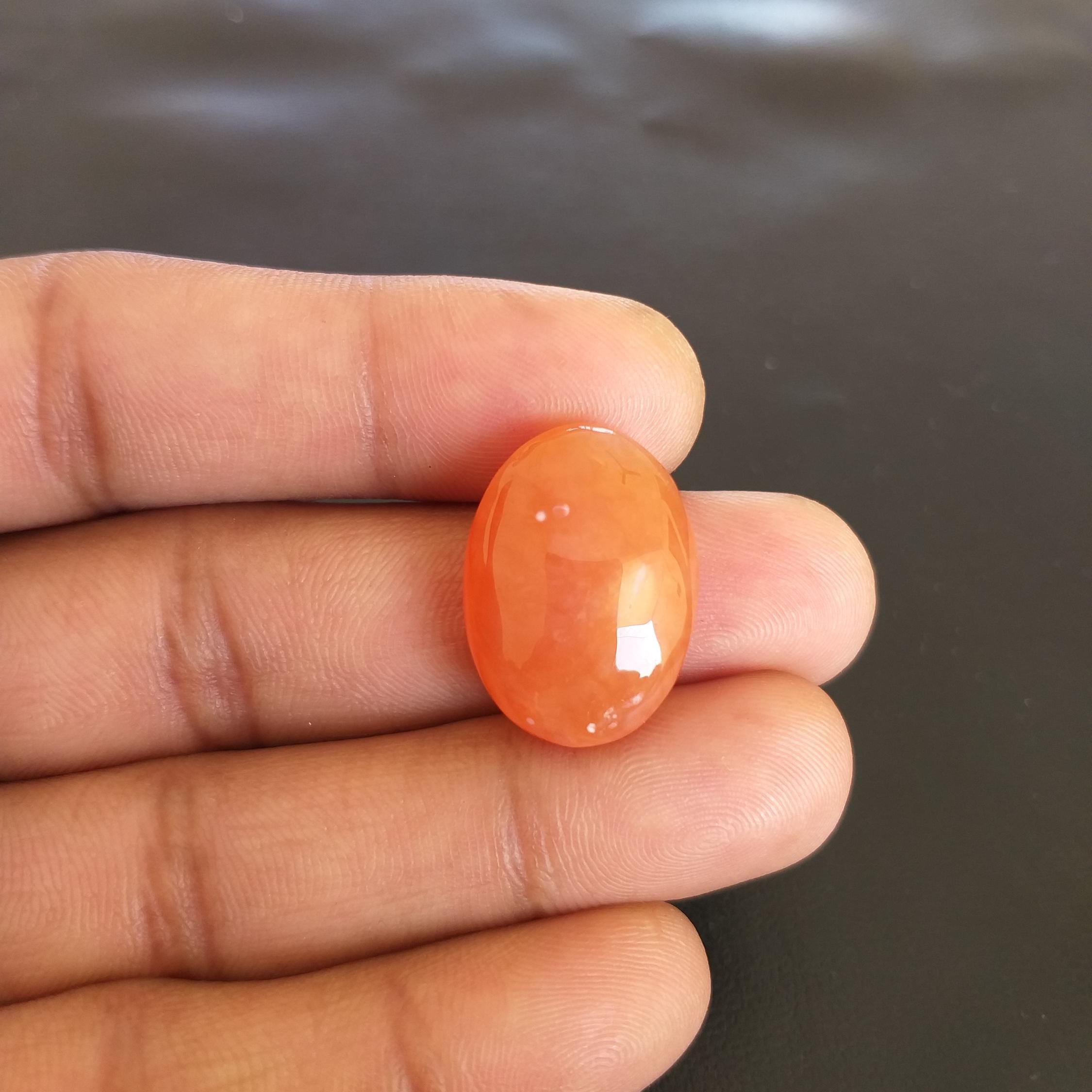 Red Carnelian Cabochon: Oval Gemstone, 25 Carat (23x17x8 Mm)