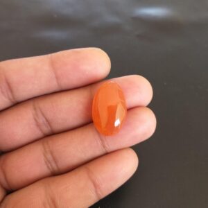 Red Carnelian Stone Cabochon: Oval Shape Handmade, 17.5 Carat, 23x15x7 mm