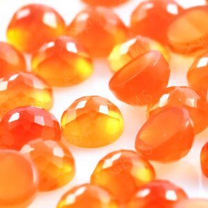 Carnelian Rose Cut Cabochon 3mm Round - Per Stone