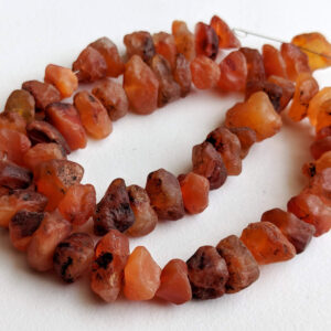 10-12mm Raw Carnelian Stones, Natural Loose Raw Gemstone, Carnelian Rough Beads, Carnelian Nuggets 13 Inches (1 Strand To 5 Strands Option)