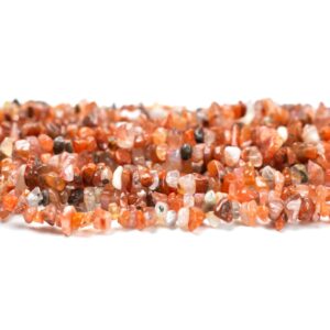 30" Natural Carnelian Crystal Chip Beads 6mm - 8mm - Double Length Strand Gemstone Beads