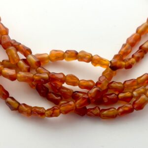 6x8mm Nugget Natural Carnelian Beads. 15" Strand Of Mixed Orange Nugget Beads, About 53 Per Strand.