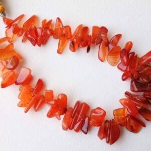 8-20mm Carnelian Rough Beads, Natural Loose Raw Carnelian Gemstone, 8 Inch Carnelian Raw Beads, Carnelian Rough Nuggets For Jewelry - PDG167