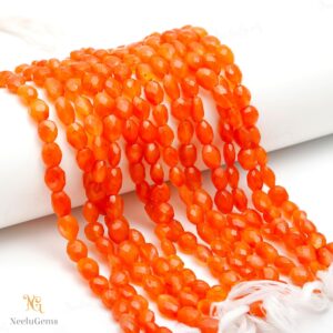 Aaa+ Orange Carnelian Faceted Nugget Beads,natural Carnelian Pebble Nugget Beads,8" Tumble Gemstone Beads For Handmade Jewelry