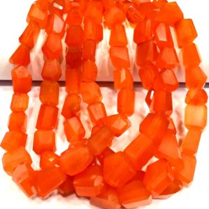 AAA QUALITY~~Natural Carnelian Faceted Nuggets Beads Step Cut Nugget Shape Beads Carnelian Gemstone Beads Great Luster Carnelian Beads.