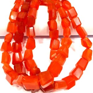 AAA QUALITY~~Natural Carnelian Faceted Nuggets Beads Step Cut Nugget Shape Beads Carnelian Gemstone Beads Jewelry Making Nuggets Beads.