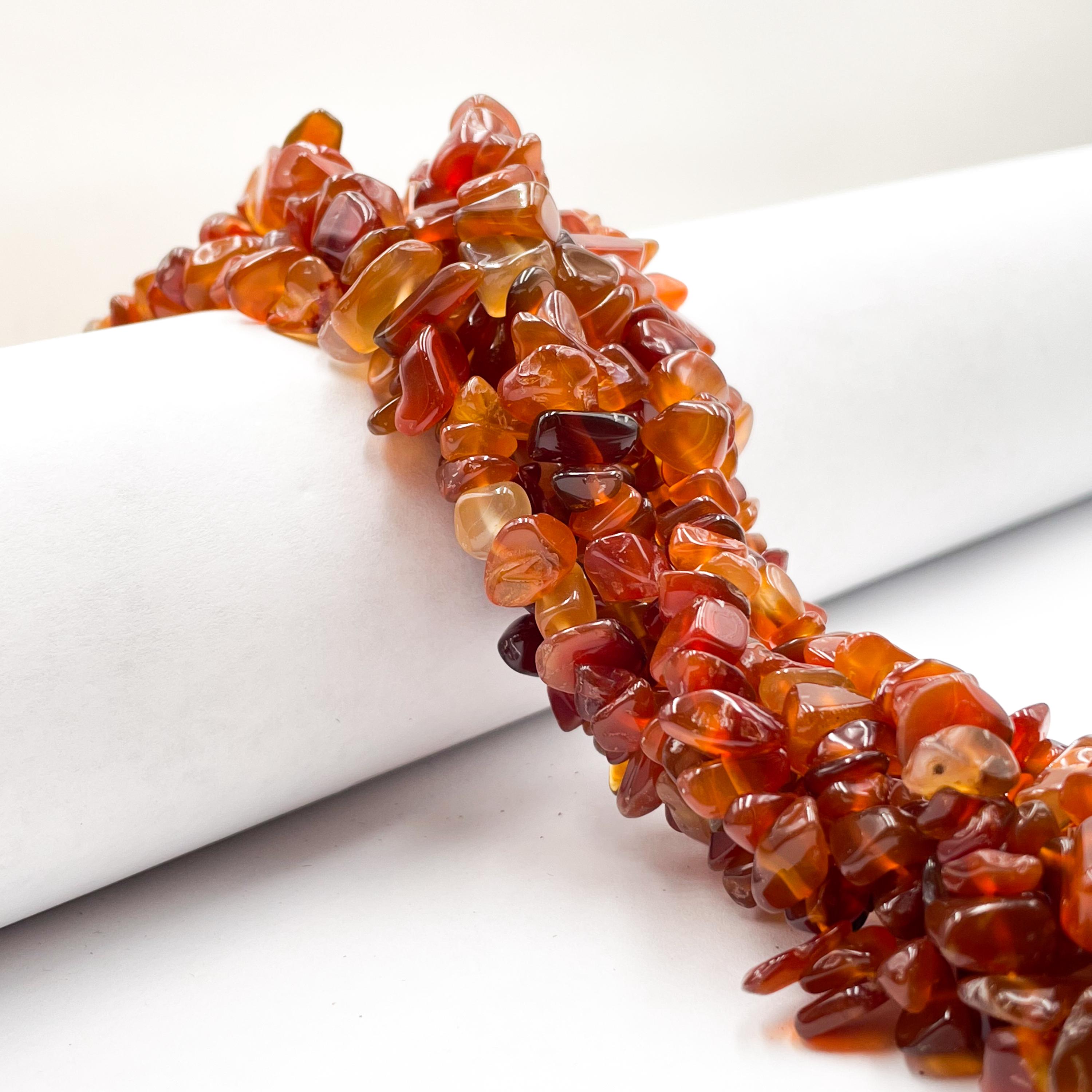 Natural Dark Carnelian Irregular Pebble Nugget Chips Approx. 7-8mm 36" Strand Natural Dark Carnelian Irregular Pebble Nugget Chips Approx. 7-8mm 36" Strand