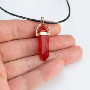 Raw Carnelian- Crystal Chakra Stone Carnelian Necklace Carnelian Jewelry Pre-charged- 45mm