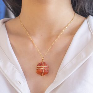 Raw Carnelian Necklace Pendant Handwrapped In Usa Healing Crystal Chakra Stone Carnelian Necklace Carnelian Jewelry Pre-charged
