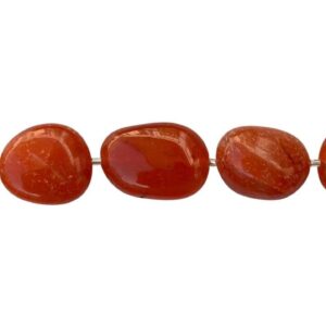 Carnelian Smooth Tumble/ Nuggets (20x17 To 25x19mm), Pack Of 5 Beads