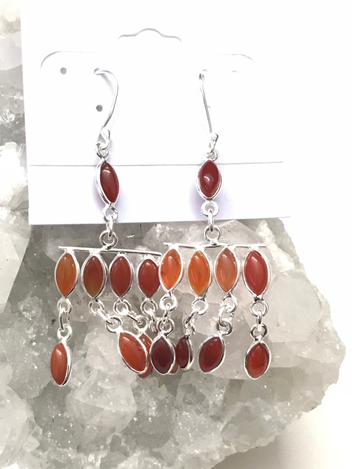 Abstract Carnelian Earrings