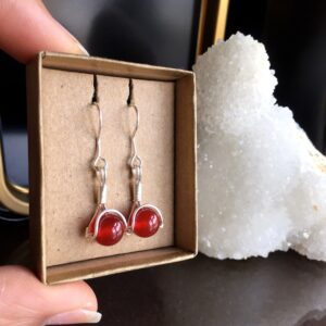 Carnelian Bead Earrings: Handmade Jewelry Gift