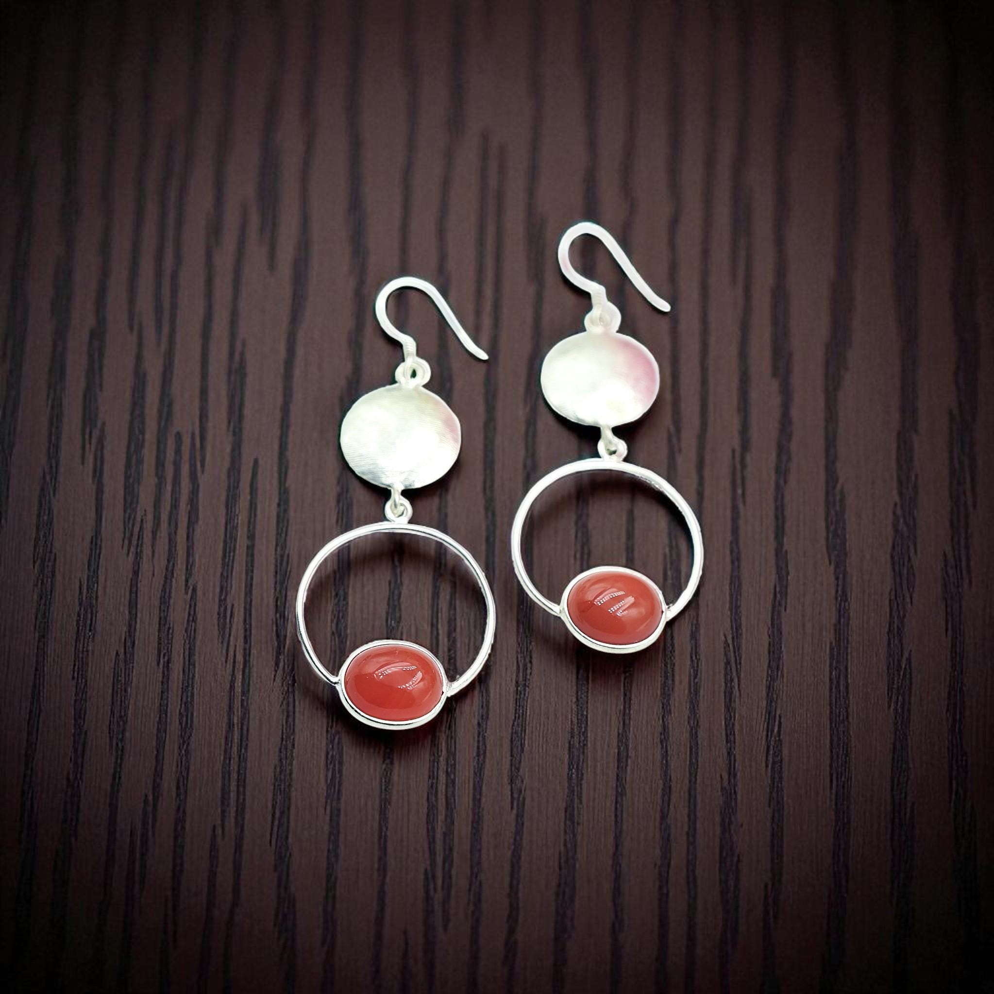 Beautiful Carnelian Earring , Silver Earring , Carnelian Jewelry ,  Earring For Her , New Year Gift , Drop Earring