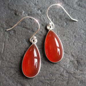 Candied Orange - Beautiful Luminous Carnelian Drop Sterling Silver Earrings