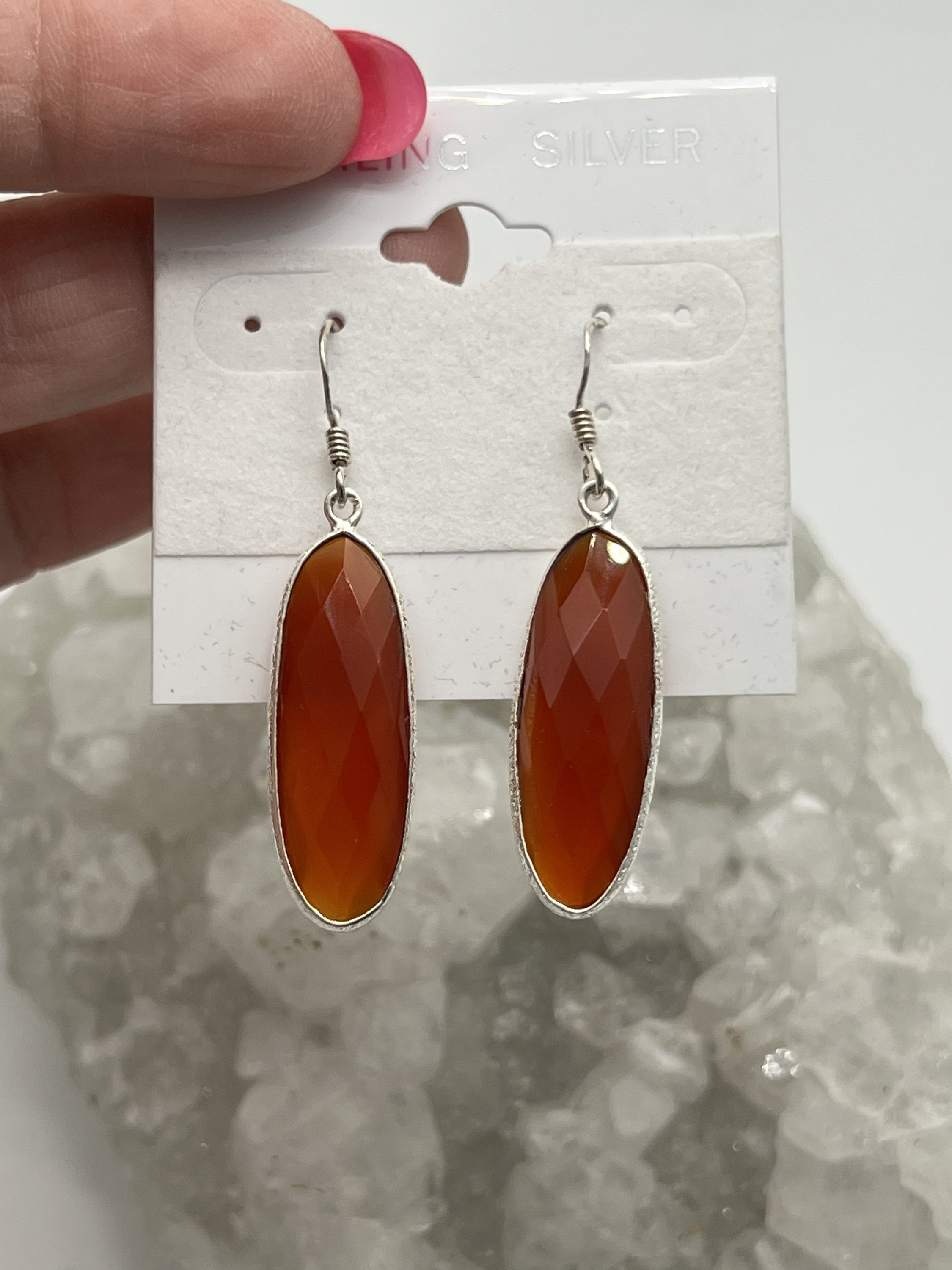 Faceted Carnelian Earrings