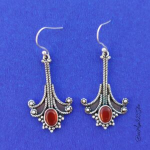 Handmade Carnelian 925 Sterling Silver Dangle Earrings