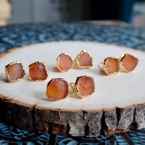 Raw Carnelian Stud Earrings, Orange Gemstone Studs, Minimal Crystal Studs, July Birthstone Gift For Her, Genuine Carnelian Jewelry Raw Carnelian Stud Earrings, Orange Gemstone Studs, Minimal Crystal Studs, July Birthstone Gift For Her, Genuine Carnelian Jewelry