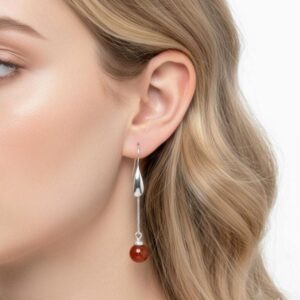 Red Carnelian Dangle Earrings: 925 Sterling Silver Gemstone Jewelry
