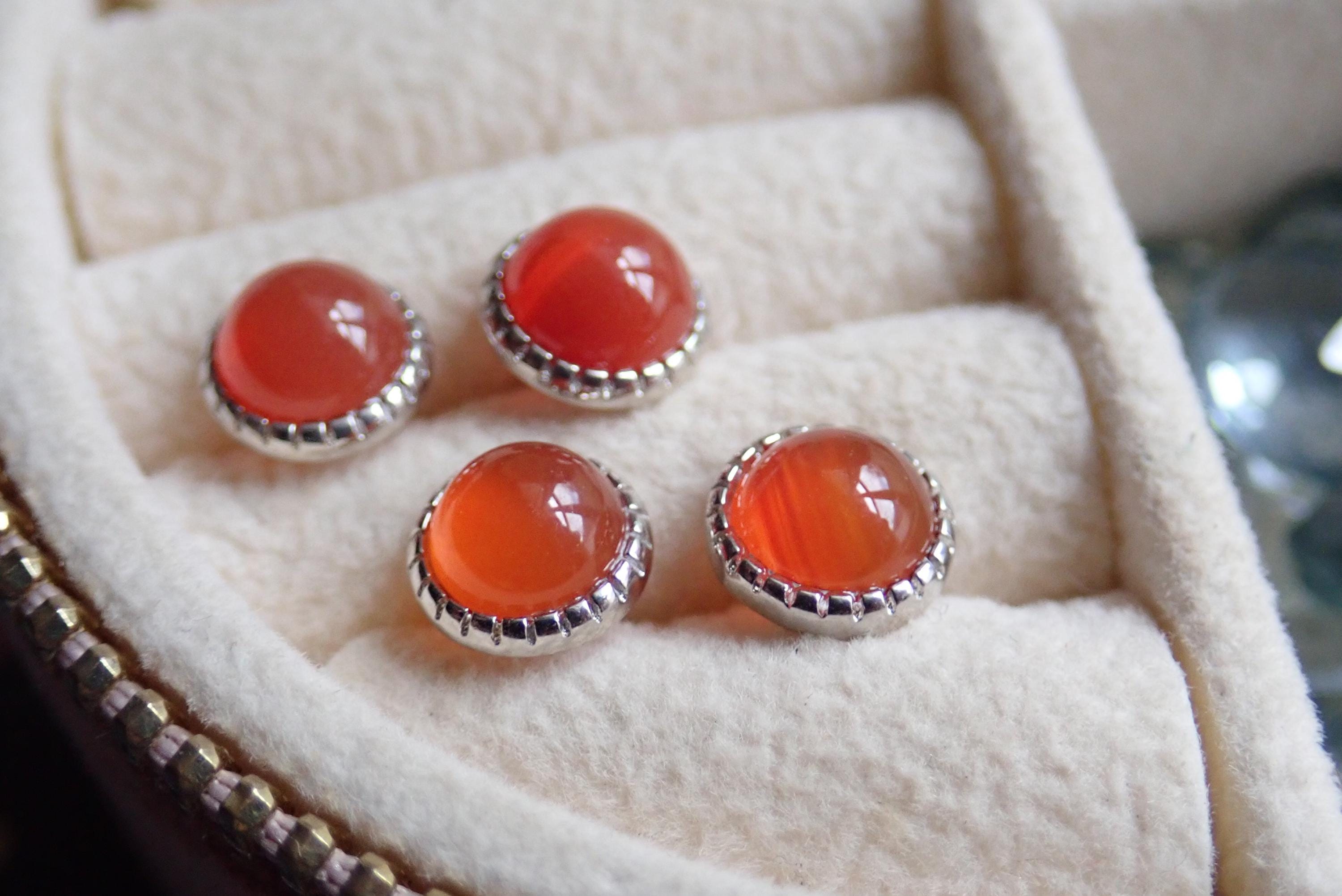 Small Gemstone Studs, Carnelian Stud Earrings, Sterling Silver Crystal Post Earrings, Carnelian Jewelry, Dainty Crystal Earrings, Gift For Her