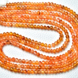 16 Inches Strand Natural Carnelian Rondelle 4mm To 4.5mm Faceted Rondelle Gemstone Beads Superb Carnelian Beads Rondelles Jewelry No6535