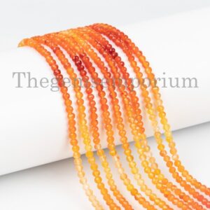 3mm Carnelian Beads, Carnelian Faceted Beads, Carnelian Rondelle Beads, Wholesale Beads, Carnelian Strand, Jewelry Beads, Rondelle Beads