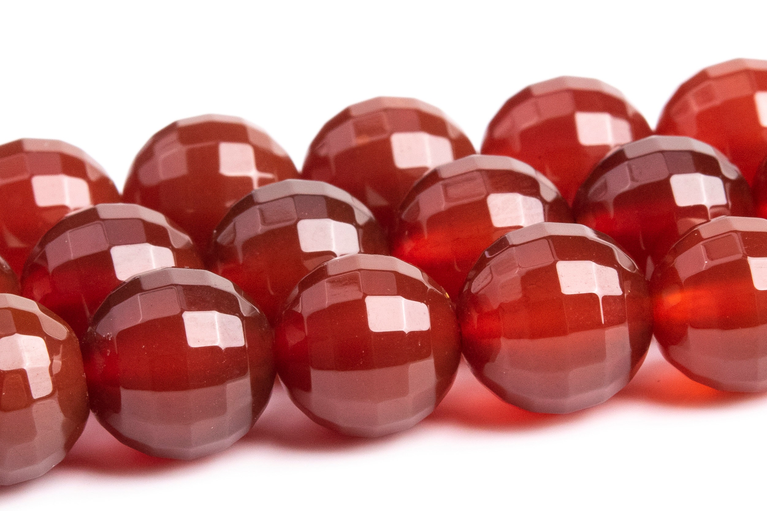 9-10mm Carnelian Beads Grade Aaa Genuine Natural Gemstone Micro Faceted Square Cut Round Loose Beads 15" Bulk Lot 1,3,5,10and 50(103116-672)