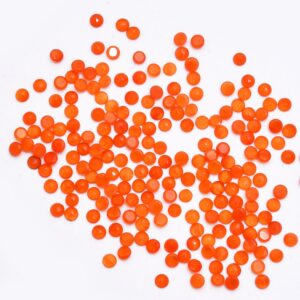 AAA+ Carnelian Gemstone 4mm Round Faceted Loose Cabochon Lot | Natural Orange Carnelian Semi Precious Gemstone Round Rosecut for Jewelry