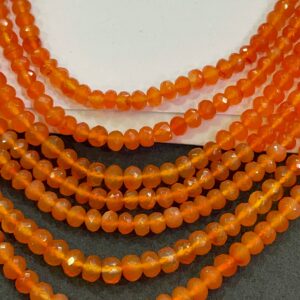 Aaa Quality Natural Carnelian Faceted Rondelle Shape Beads 4.5-5mm Wholesale Gemstone Beads For Making Jewelry