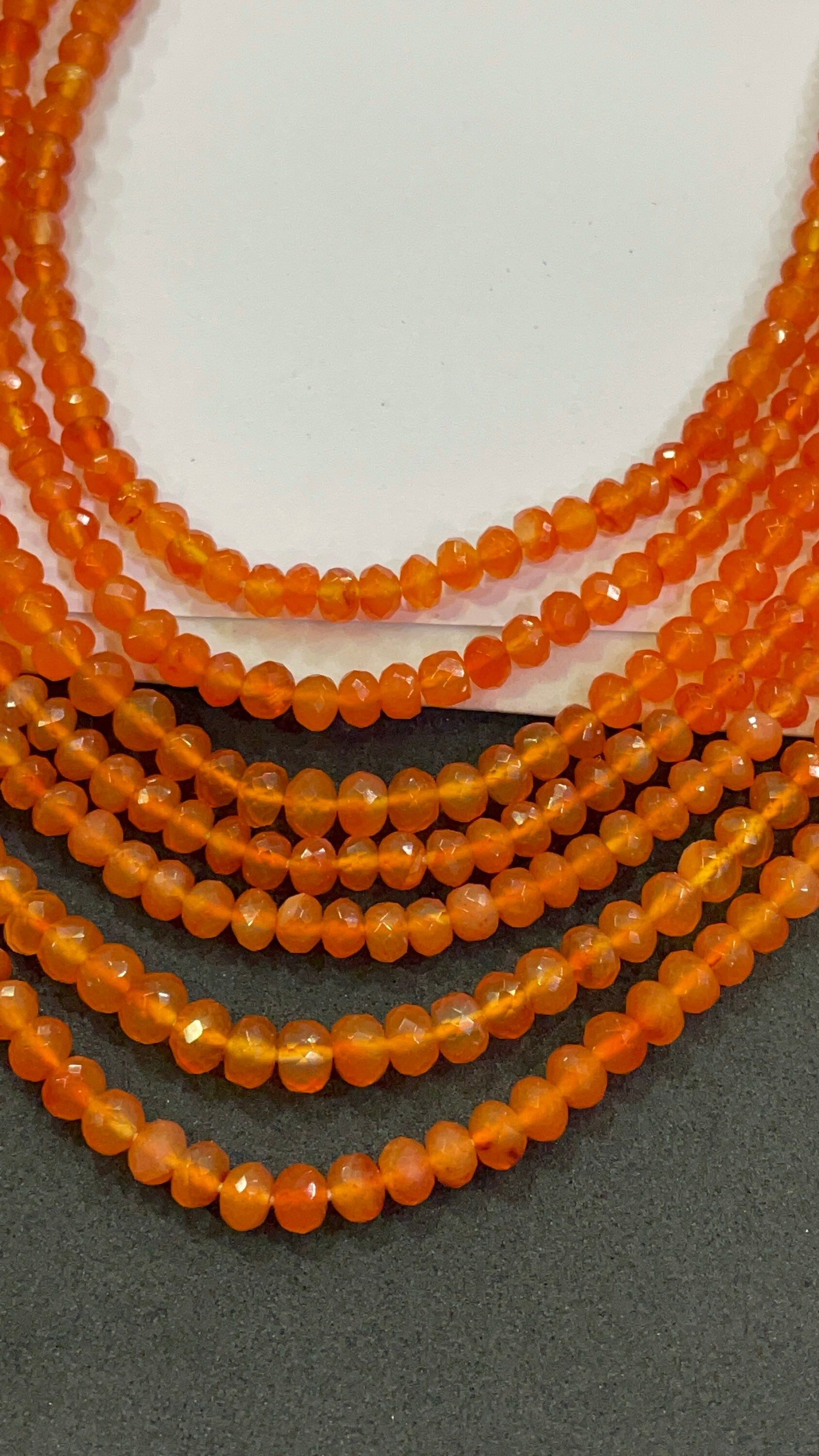 Aaa Quality Natural Carnelian Faceted Rondelle Shape Beads 4.5-5mm Wholesale Gemstone Beads For Making Jewelry