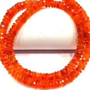 AAA Quality~~Natural Carnelian Faceted Tyre Beads 6.MM Carnelian Gemstone Beads Carnelian Strand Beads Carnelian Flat Rondelle Beads.