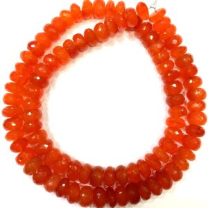 AAA~Natural Carnelian Faceted Rondelle Beads 8.MM Rondelle Beads Carnelian Gemstone Beads Great Luster Beads Carnelian Beads Strand.