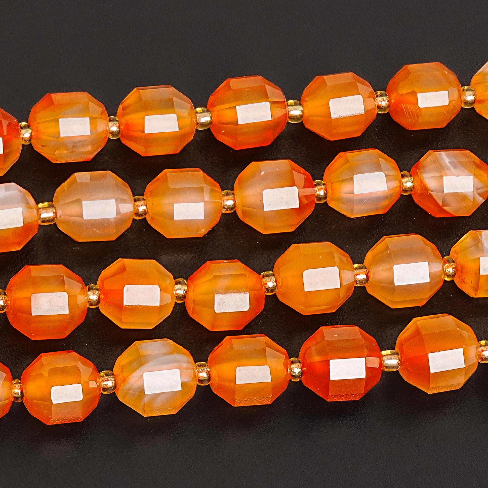 Natural Orange Red Carnelian Gemstone Grade Aaa Faceted Bicone Barrel Drum 10x9mm Loose Beads Natural Orange Red Carnelian Gemstone Grade Aaa Faceted Bicone Barrel Drum 10x9mm Loose Beads