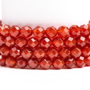 Natural Red Carnelian Gemstone Grade Aaa Faceted Round Square Cut 8mm Loose Beads