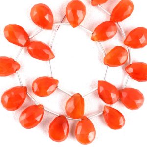 Faceted Pear Carnelian Beads: Aaa Quality Gemstone Strand (9x14-10x15 Mm)