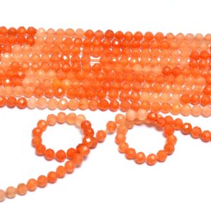 Rare Carnelian Gemstone Multi 3mm-4mm Faceted Beads | 13inch Strand | Natural Carnelian Semi Precious Gemstone Round Loose Beads for Jewelry