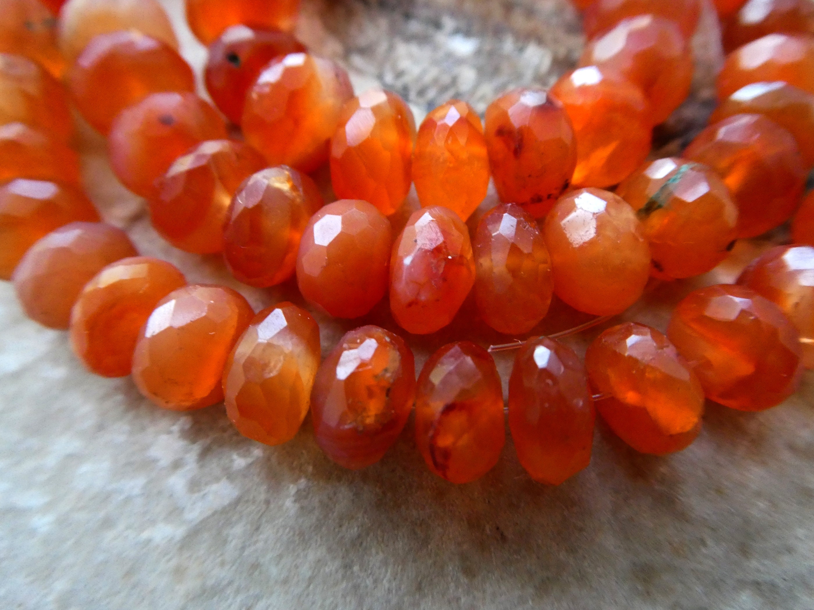 Carnelian Rondelle Faceted 8mm Beads-4in Strand Gemstone- Jewelry Making-craft Natural Beads