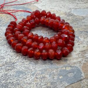 Carnelian Rondelles, Faceted, 8 x 5mm, 16 inch strand