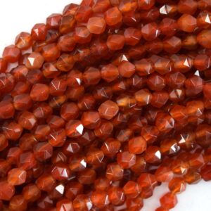 Star Cut Faceted Red Carnelian Round Beads Gemstone 14" Strand 6mm 8mm 10mm Star Cut Faceted Red Carnelian Round Beads Gemstone 14" Strand 6mm 8mm 10mm