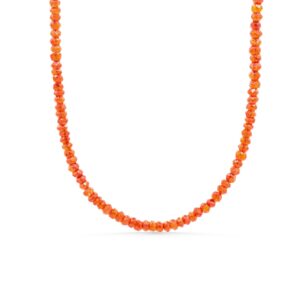 Carnelian Necklace 3mm Faceted Rondelle, Orange Gemstone Necklace, Dainty Layering Necklace, Gold Filled Adjustable, Minimal Jewelry