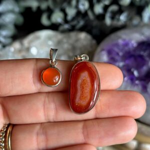 Carnelian necklace, .925 sterling silver Carnelian necklace, .925 sterling silver
