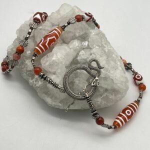 Carnelian Beaded Snake Necklace-26” Carnelian Beaded Snake Necklace-26”