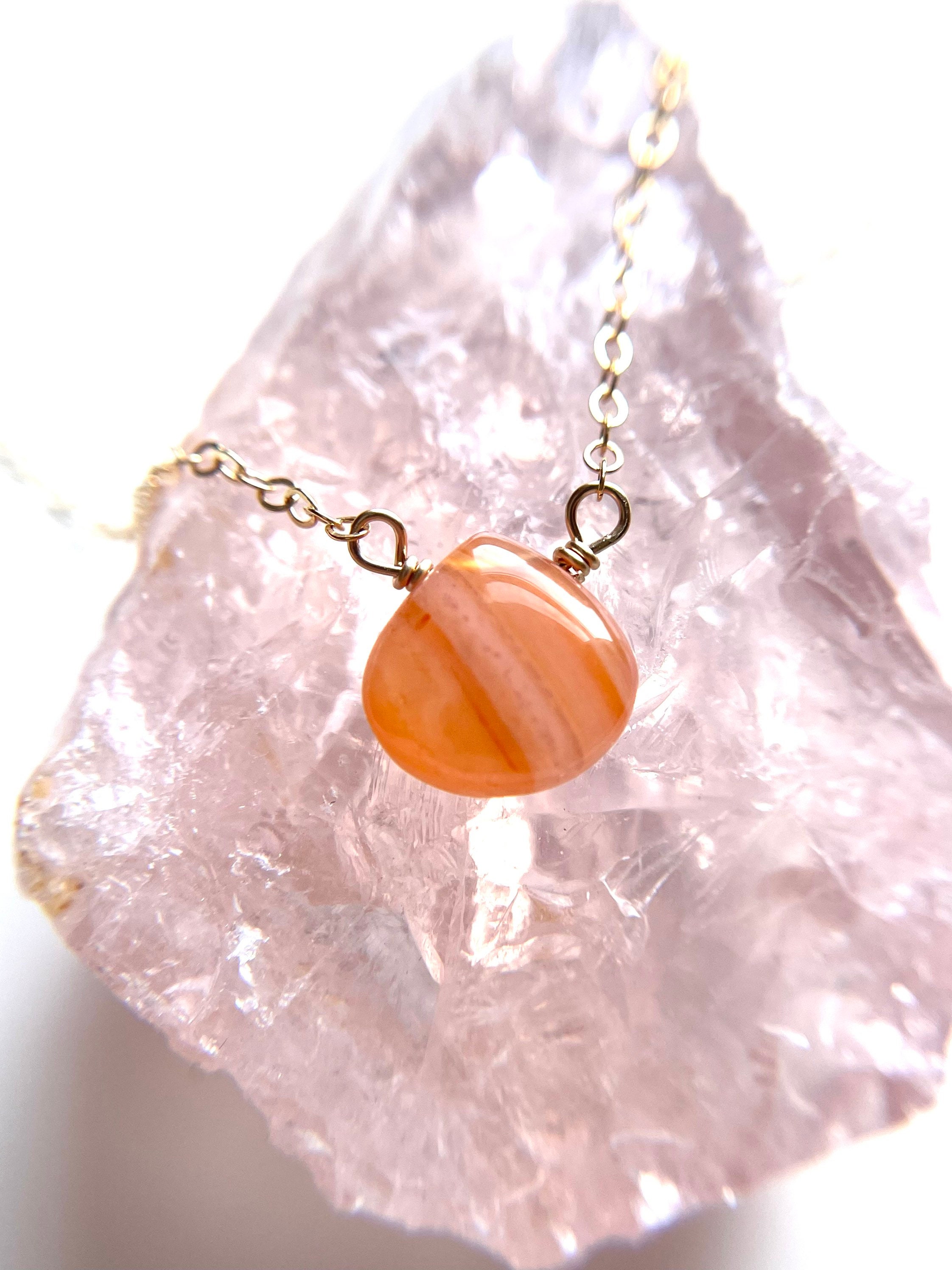 Carnelian Necklace, Crystal Necklace, Necklaces For Women, Gift For Her