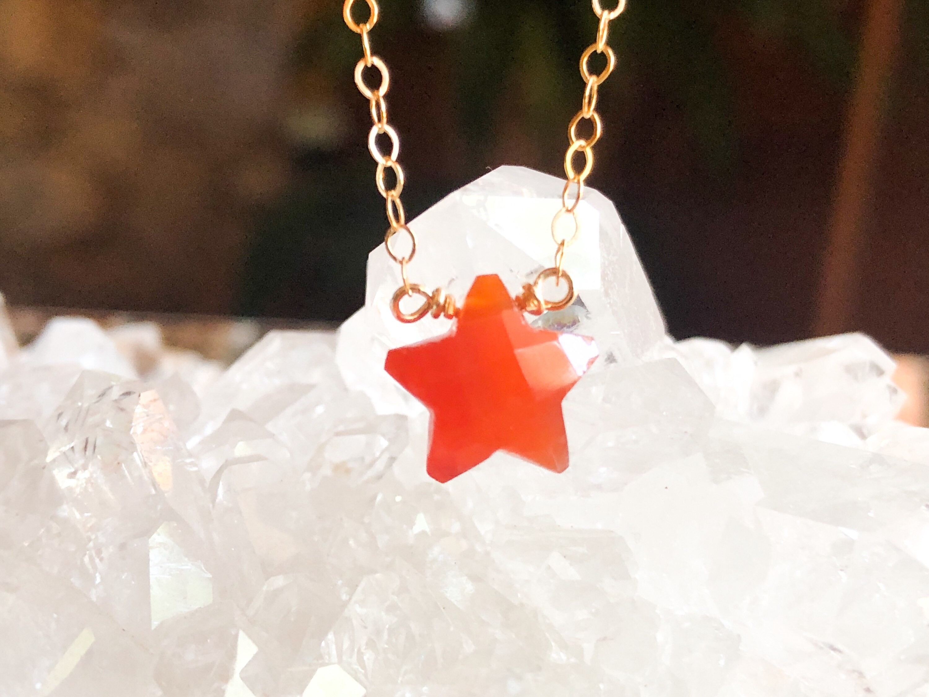 Dainty Carnelian Necklace - Sacral Chakra Necklace - Healing Necklace - Carnelian Jewelry - July Birthstone - Celestial Jewelry