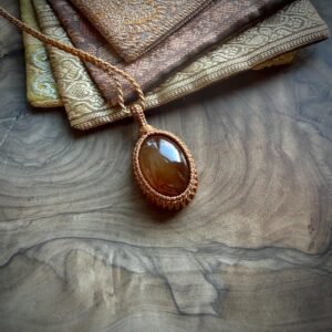 Carnelian Necklace, Little Carnelian, Brown Carnelian, Macrame Necklace, Anneroza, Small Gemstone Necklace, Healing Gemstone, Bohemian Look