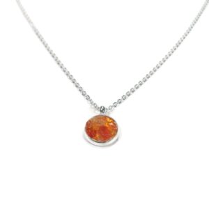 Orange Carnelian Silver Plated Necklace 18" Crushed Stone Necklace Orange Carnelian Silver Plated Necklace 18" Crushed Stone Necklace
